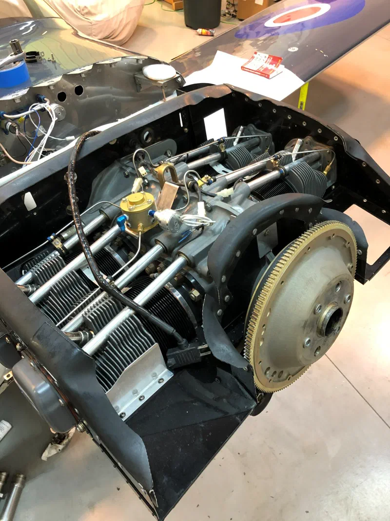 The engine back on the plane