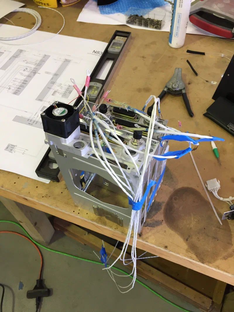 Building the avionics harness on the bench
