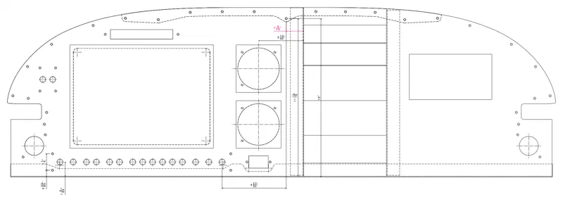 My CAD layout for the new panel, May 2017