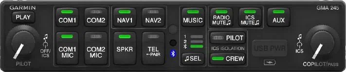 Garmin GMA 245 audio panel